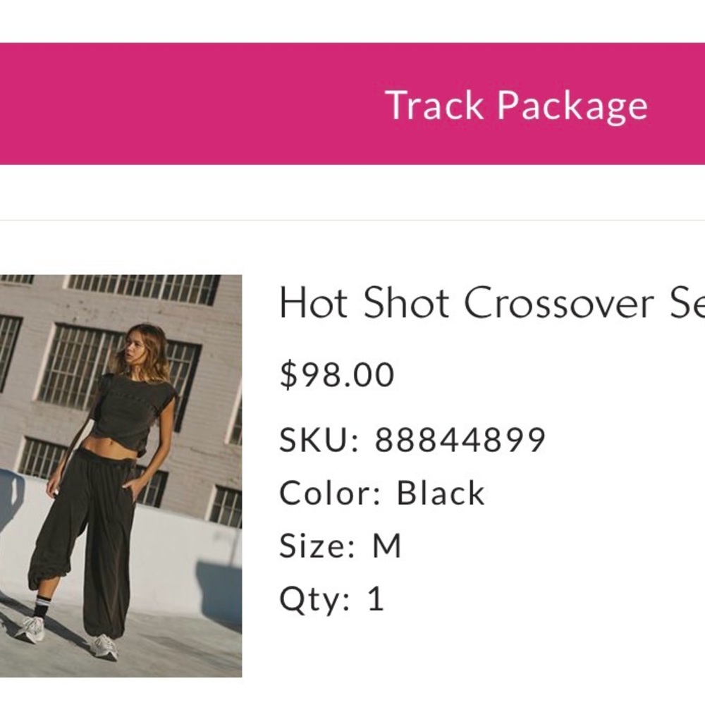 We The Free Black Hot Shot Crossover Jogger Pant Set